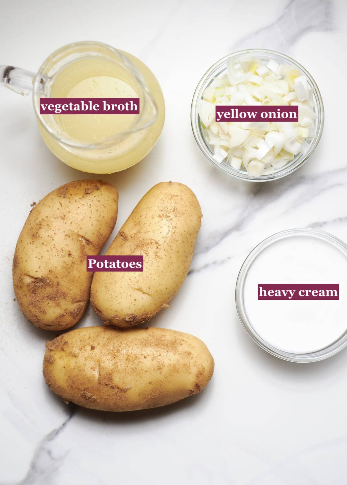 ingredients to make 3-ingredient potato soup