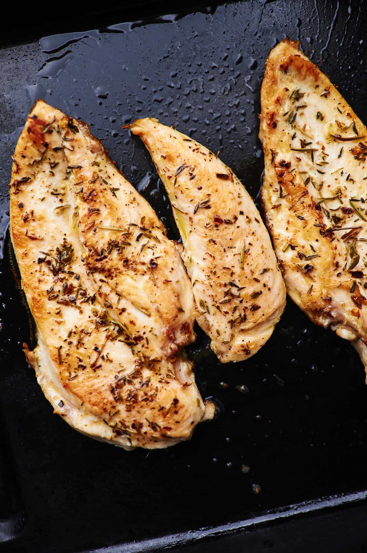 chicken breasts on blackstone griddle.