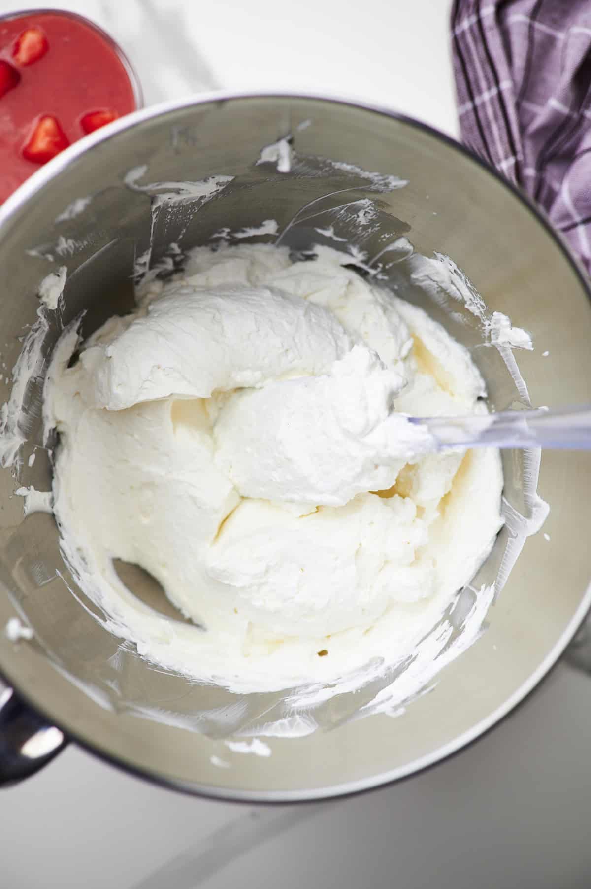 fold cool whip into cream cheese mixture with rubber spatula.