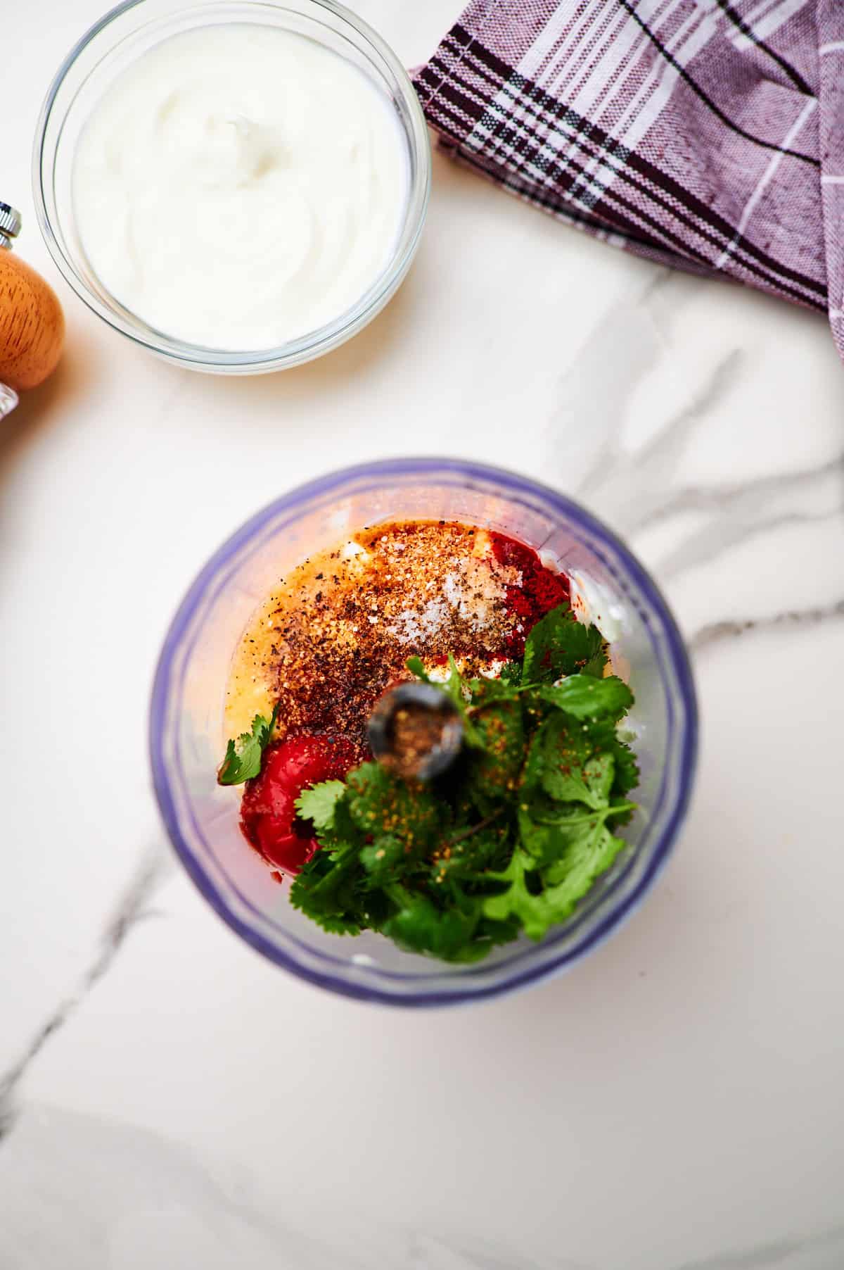 making chipotle dressing in a food processor