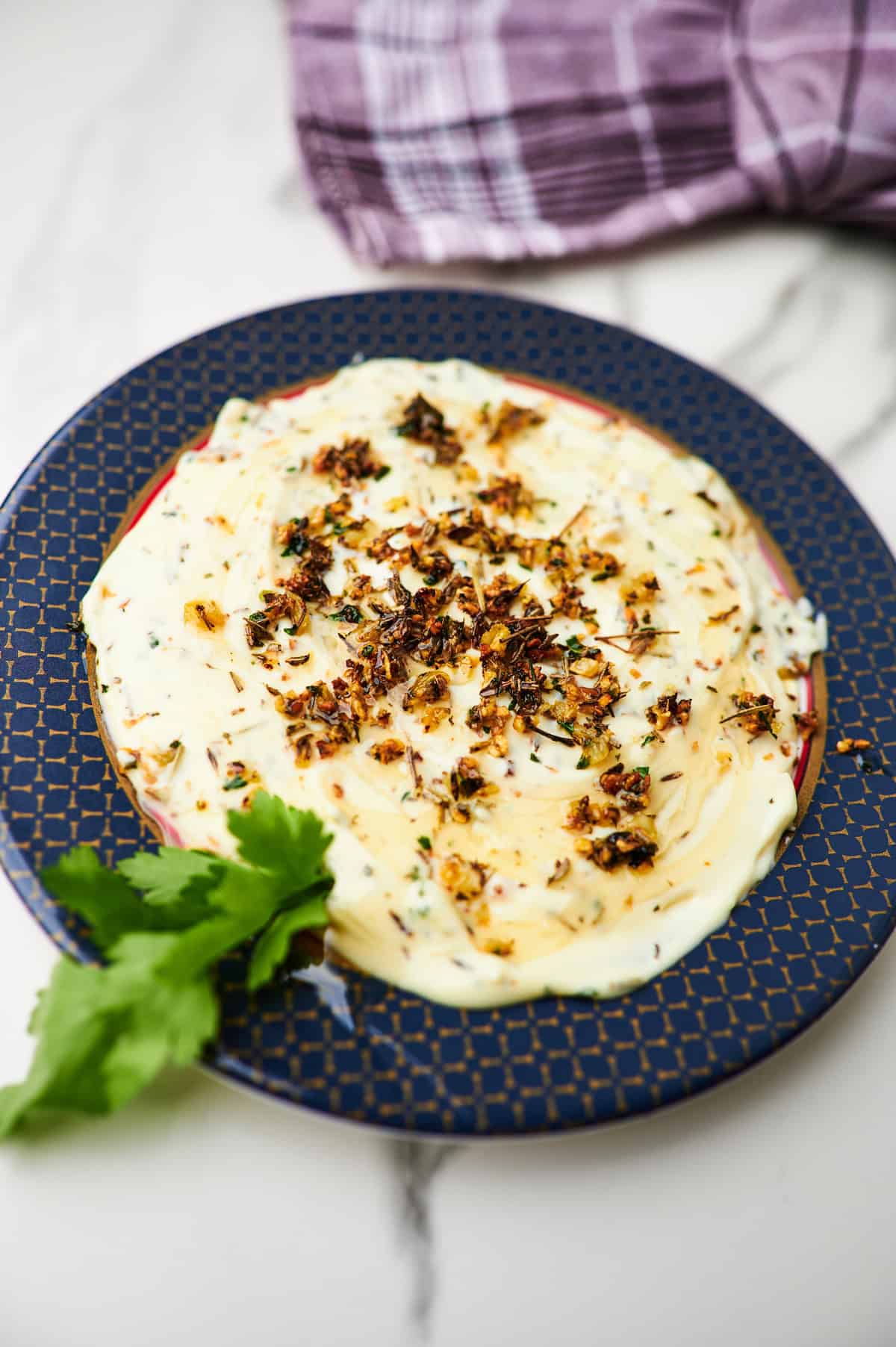 close up shot of whipped brie appetizer