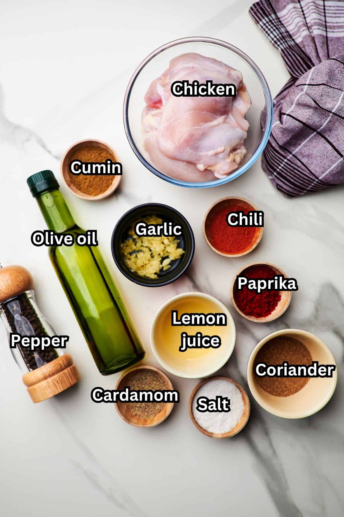 Ingredients in Chicken Shawarma